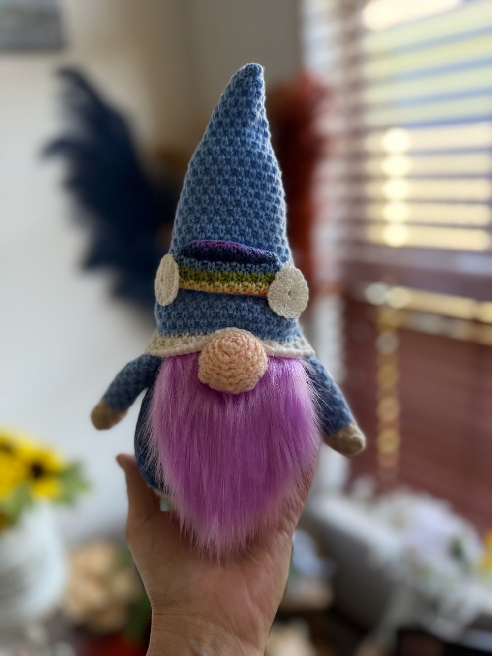 Handmade Gnome Plush with Purple Beard - Unbranded